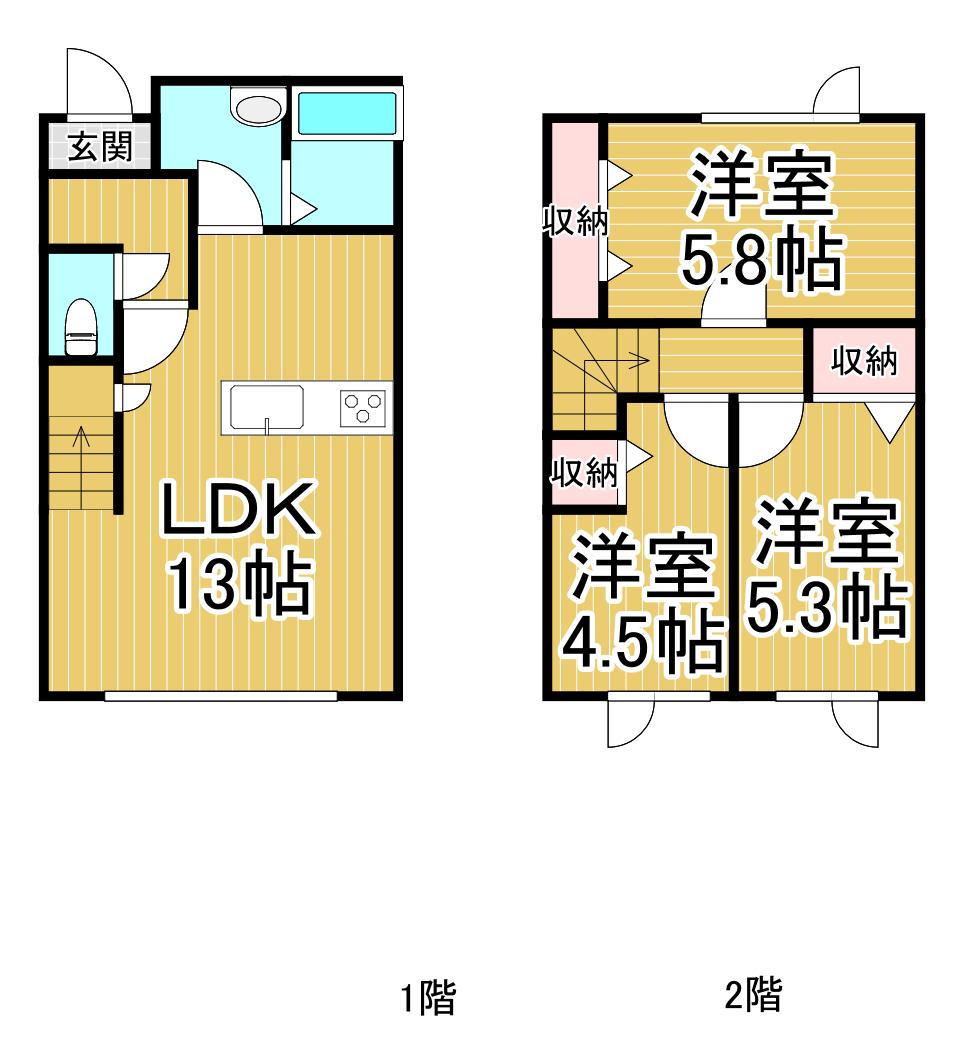 FREESIA(3LDK/1階)の間取り写真