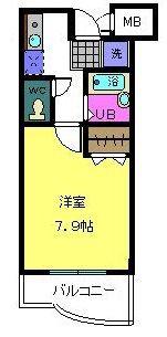 セゾンコート春木(1K/3階)の間取り写真