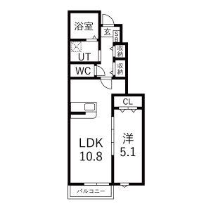 アヴァンス(1LDK/1階)の間取り写真