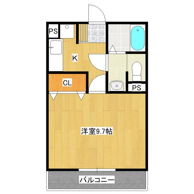 パレス天久保(1K/2階)の間取り写真