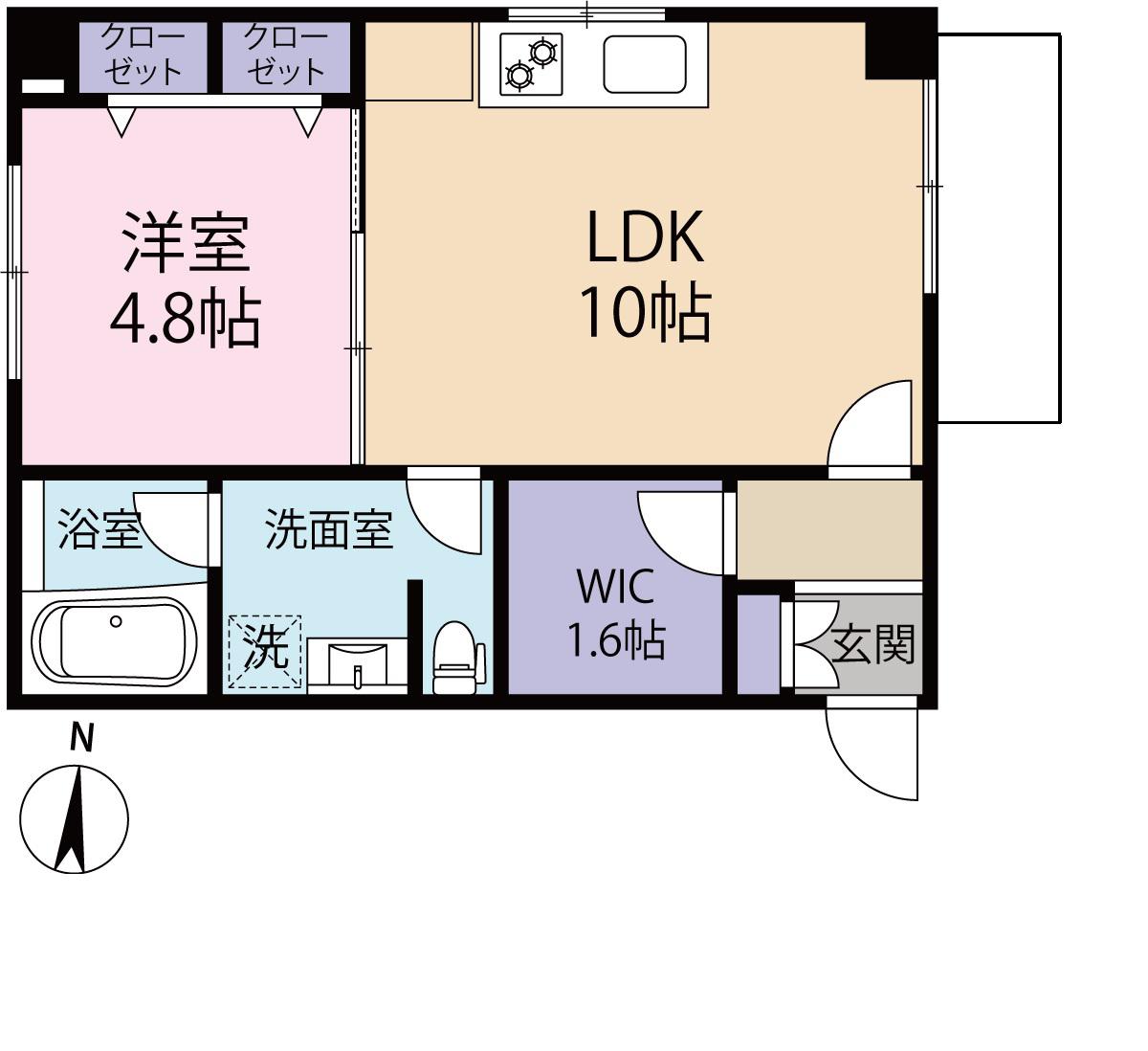 パシフィック麻布マンション(1LDK/2階)の間取り写真