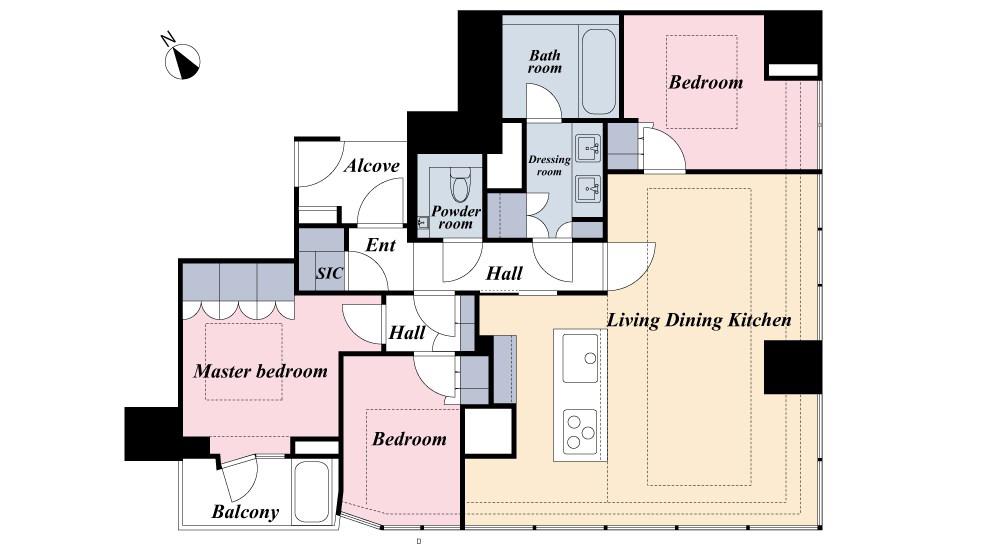THE RESIDENCE ROPPONGI(3LDK/6階)の間取り写真