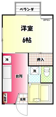 ハイムオーキット(1K/1階)の間取り写真