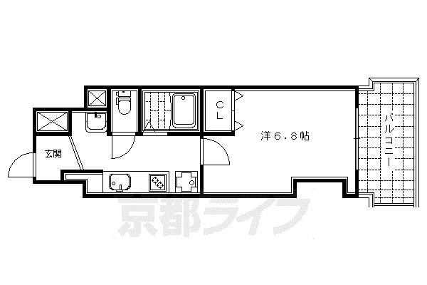 T`S CASA 御幸町(1K/2階)の間取り写真
