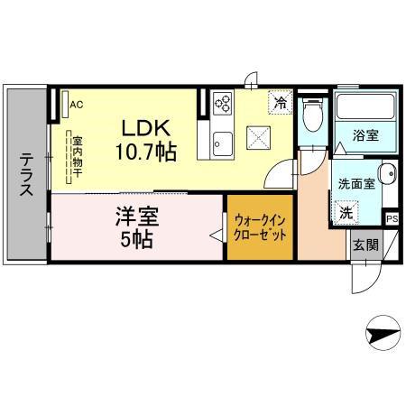 メゾン長栄(1LDK/1階)の間取り写真