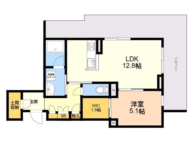 PLANCHER西新(1LDK/3階)の間取り写真