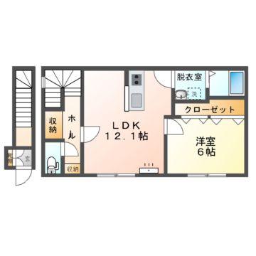 Mハイツ東町13(1LDK/2階)の間取り写真