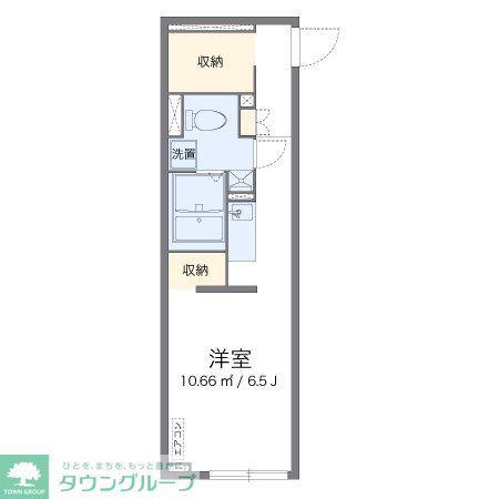 レオパレス先作イースト(ワンルーム/1階)の間取り写真