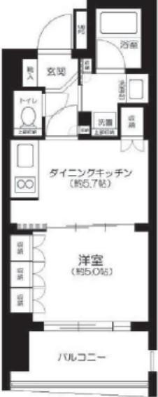 ライオンズアイル赤坂(1LDK/9階)の間取り写真