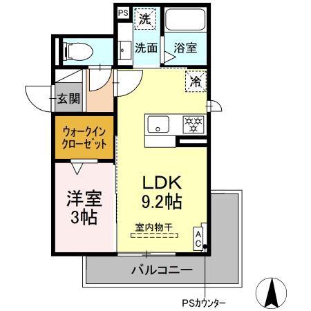 RAUM Y(1LDK/2階)の間取り写真