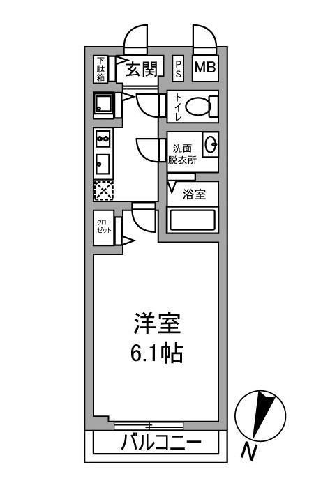 プレサンスOSAKADOMECITYワン(1K/3階)の間取り写真
