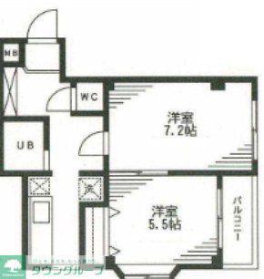 東川口マンション(2K/4階)の間取り写真