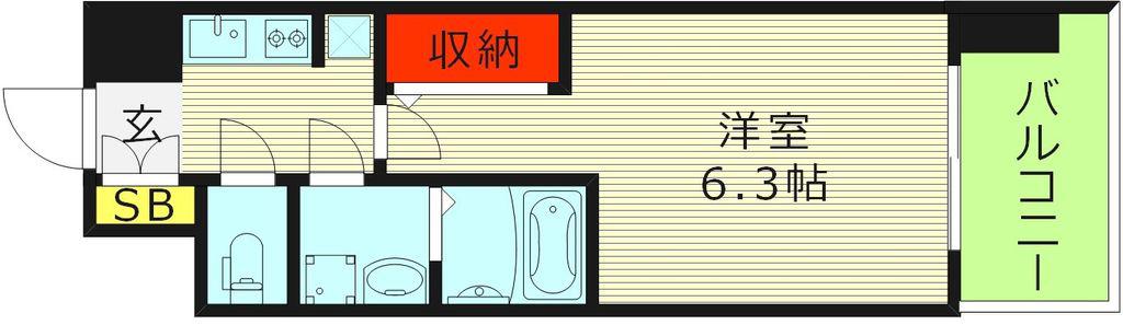 S-RESIDENCE城東SEVER(1K/5階)の間取り写真