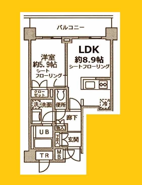 FINE STAGE SHIN-YOKOHAMA(1LDK/3階)の間取り写真