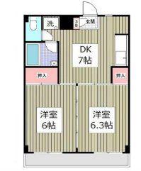 蓮田木下マンション(2DK/4階)の間取り写真