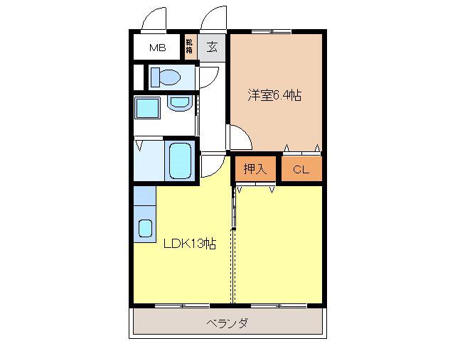 プレセンテ(1LDK/1階)の間取り写真
