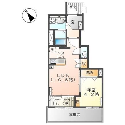 エヌ メゾン(1LDK/1階)の間取り写真