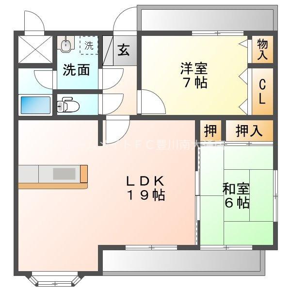 イースト8(2LDK/1階)の間取り写真