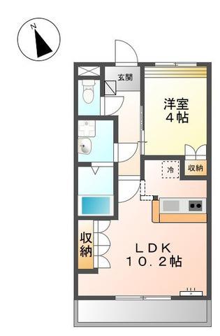 ビアンニュー 松崎(1LDK/2階)の間取り写真