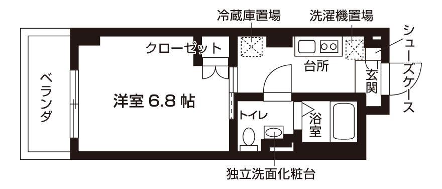 ショルテッツァ京成(1K/2階)の間取り写真