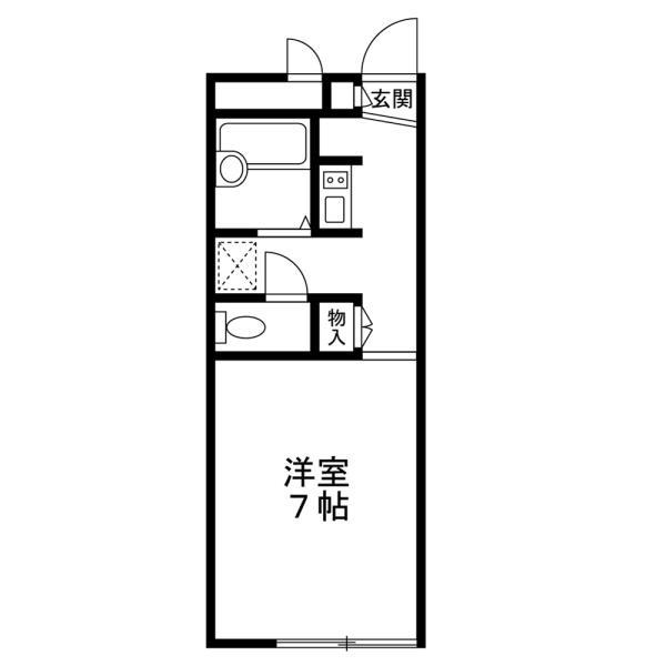 ハイムパーシモンIII(1K/1階)の間取り写真