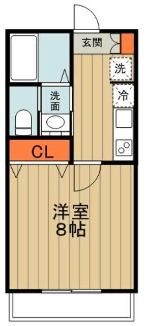 JPS入間(1K/3階)の間取り写真