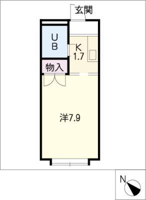 ビレッジ藤井(1K/1階)の間取り写真