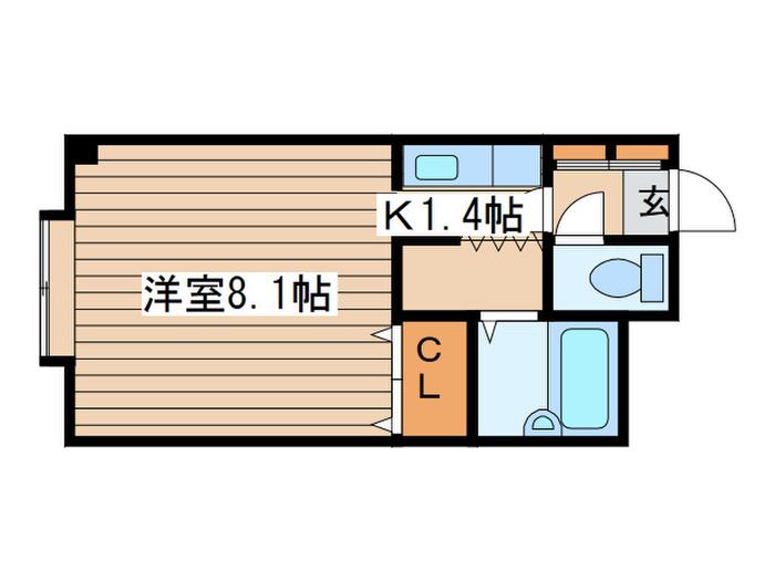 レオヒルズ22(1K/5階)の間取り写真