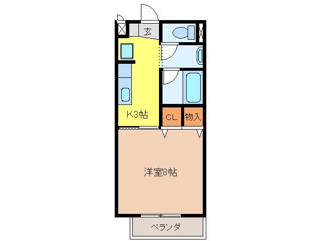 SURPULUS I FULLHOUSE(1K/2階)の間取り写真