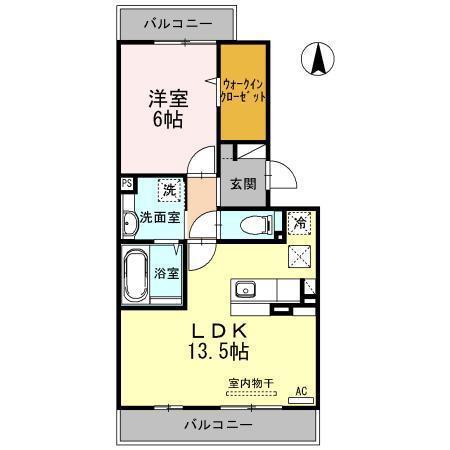 なごみA(1LDK/1階)の間取り写真