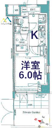 ESTRUTH NISHI-YOKOHAMA(1K/1階)の間取り写真