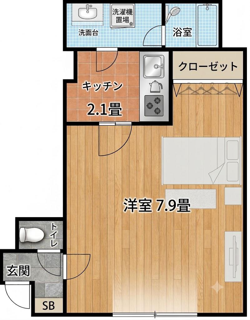 アリコベールハウス(1K/1階)の間取り写真