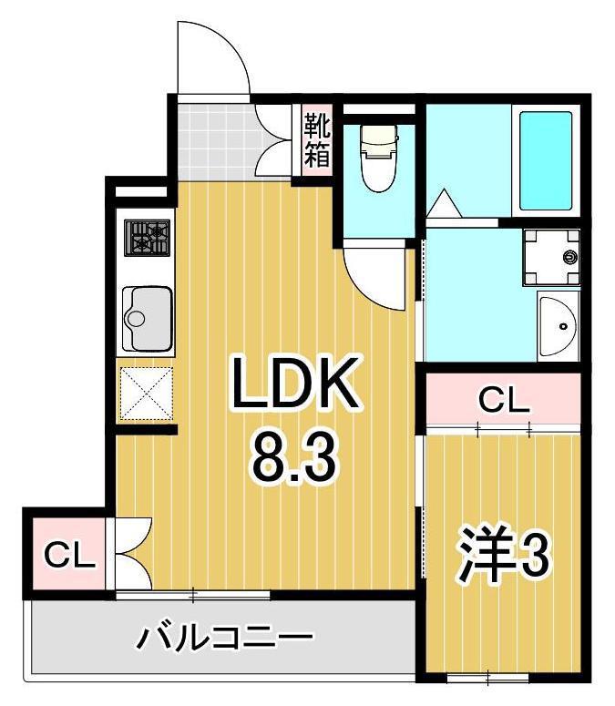 クオーレ(1LDK/1階)の間取り写真