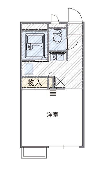 レオパレス須磨の森(ワンルーム/1階)の間取り写真