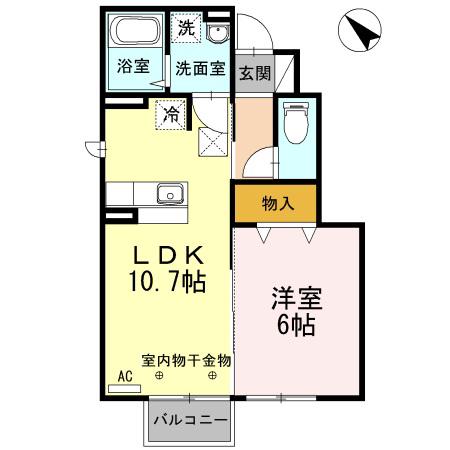 セジュール ポレール(1LDK/1階)の間取り写真