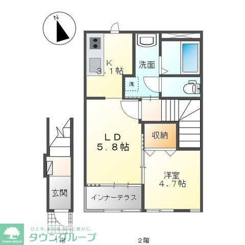 レクサス銀座(1LDK/2階)の間取り写真