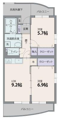 ベアテスPTMIII(2LDK/1階)の間取り写真
