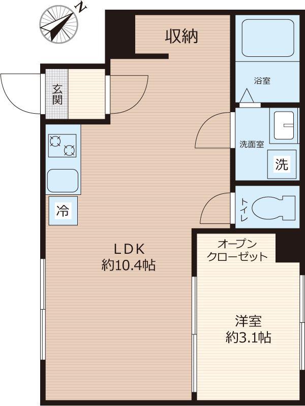 バーゼル(1LDK/1階)の間取り写真