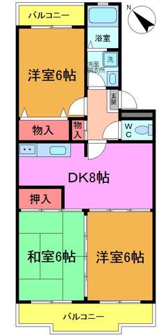 メゾン・シーウインド(3DK/1階)の間取り写真