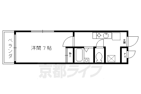 第一大宮ハイツ(1K/2階)の間取り写真