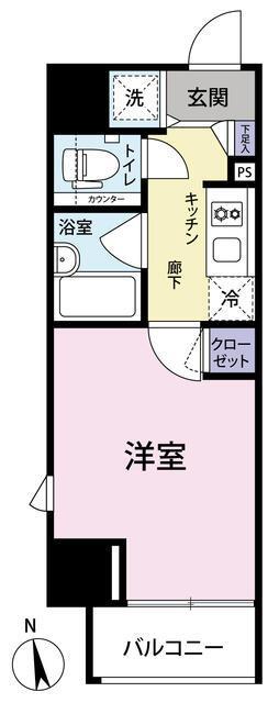 ヴェルト新宿夏目坂(1K/9階)の間取り写真
