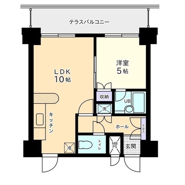 信開トピア足羽(1LDK/7階)の間取り写真