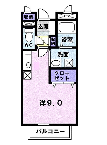 エイトワンB(ワンルーム/1階)の間取り写真