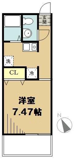 ZESTY神楽坂(1K/1階)の間取り写真