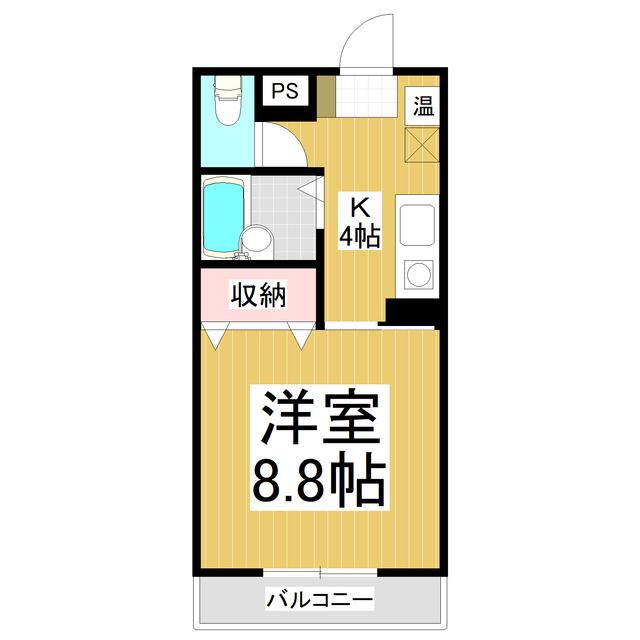 サンプローチ(1K/2階)の間取り写真