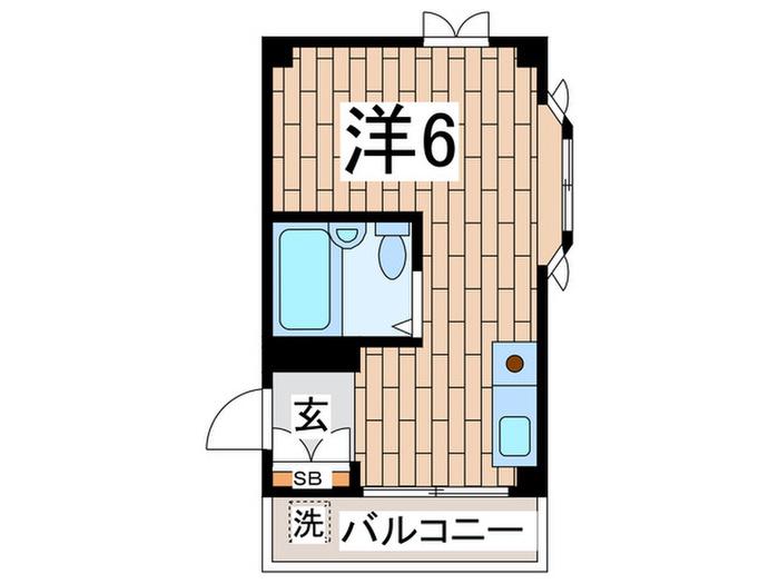 エスケイハイツ(ワンルーム/2階)の間取り写真