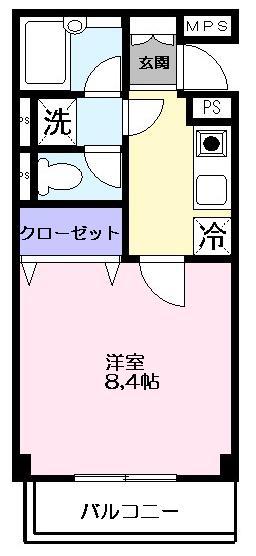 サニーホームズひがし(1K/1階)の間取り写真