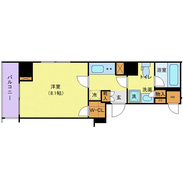 ALTERNA銀座 (1K/7階)の間取り写真