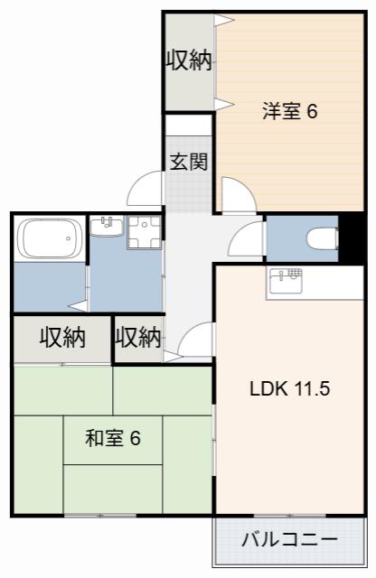 フレマリールI(2LDK/2階)の間取り写真