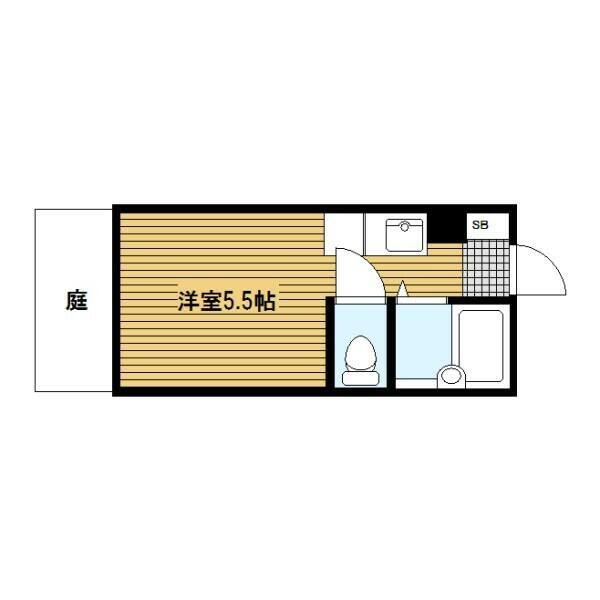 クレセント(ワンルーム/1階)の間取り写真